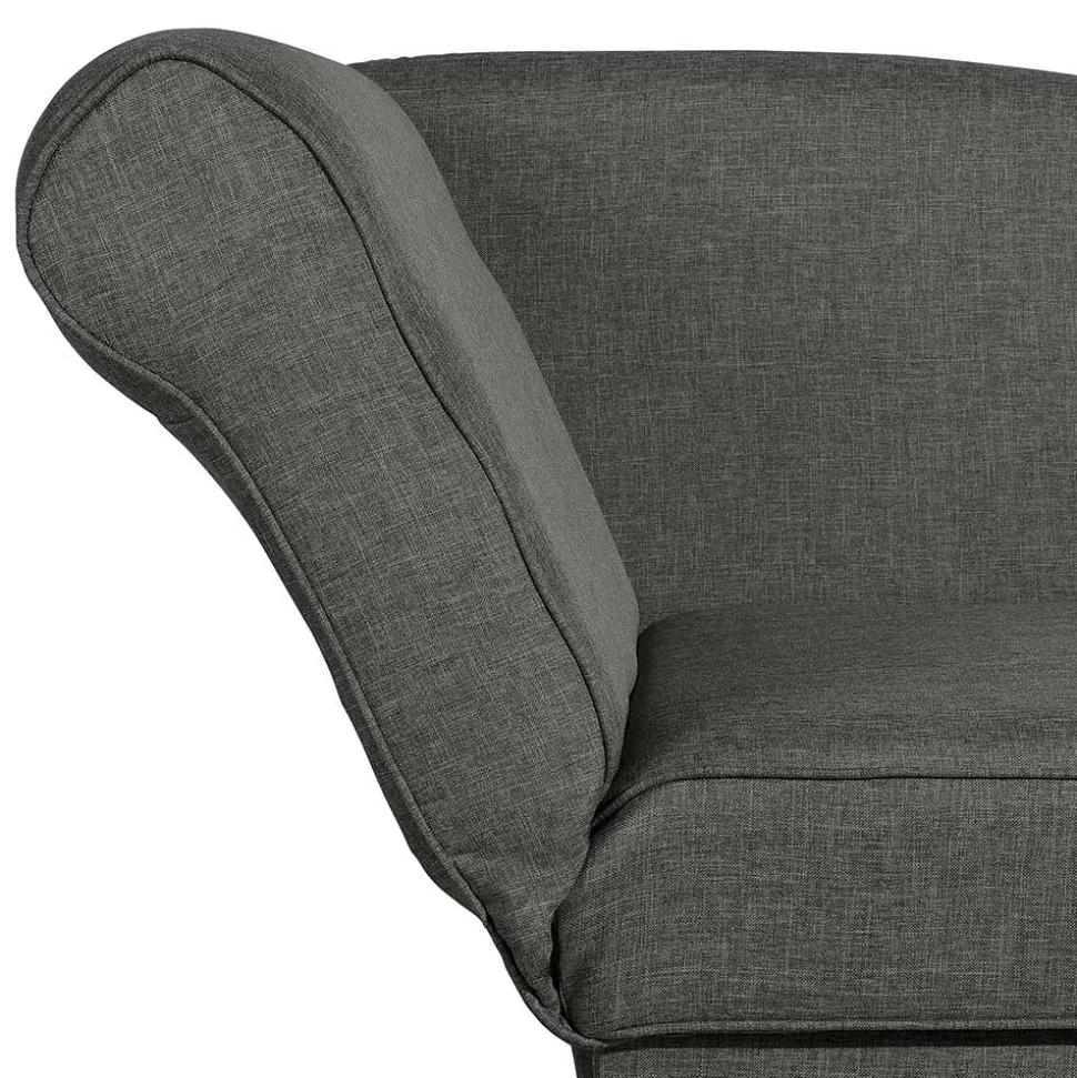 Federkern Chaiselongue in Anthrazit mit Buche - Sektinus
