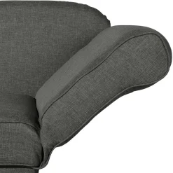 Federkern Chaiselongue in Anthrazit mit Buche - Sektinus