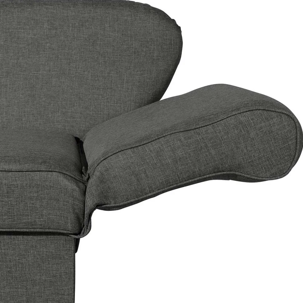 Federkern Chaiselongue in Anthrazit mit Buche - Sektinus