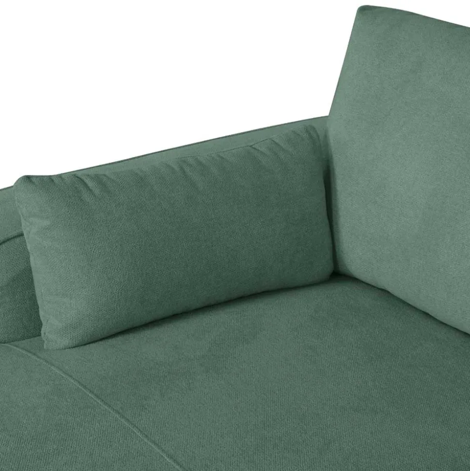 Federkern Ecksofa in Grün Stoffbezug - Tree