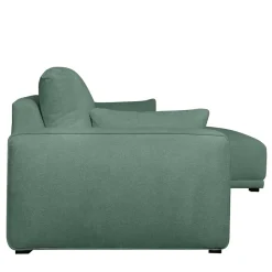 Federkern Ecksofa in Grün Stoffbezug - Tree