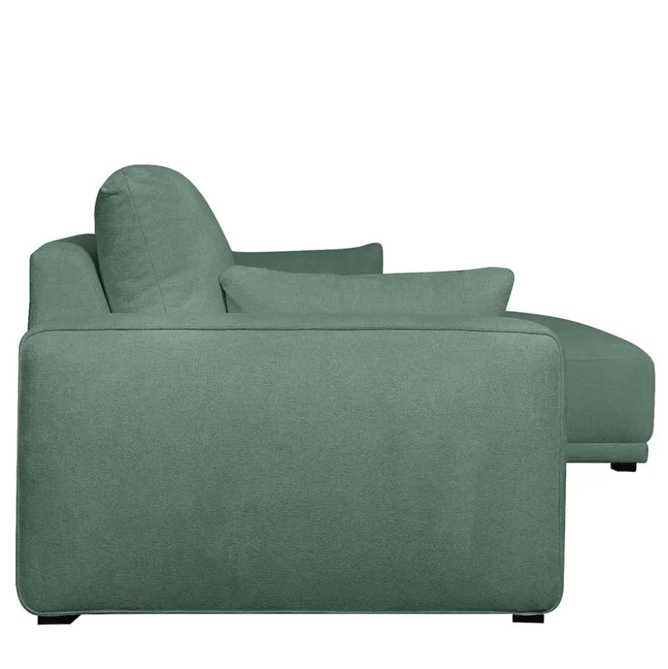 Federkern Ecksofa in Grün Stoffbezug - Tree
