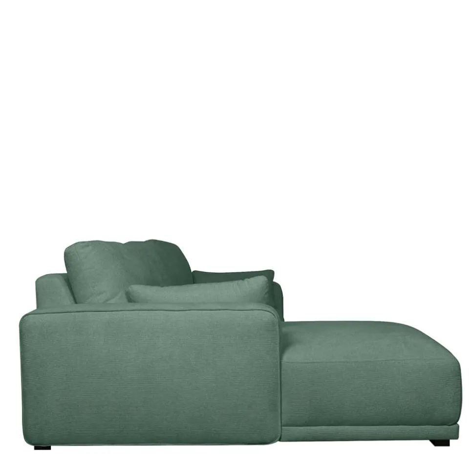Federkern Ecksofa in Grün Stoffbezug - Tree