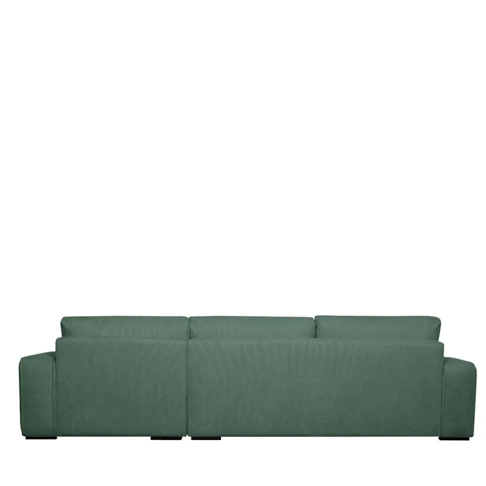 Federkern Ecksofa in Grün Stoffbezug - Tree