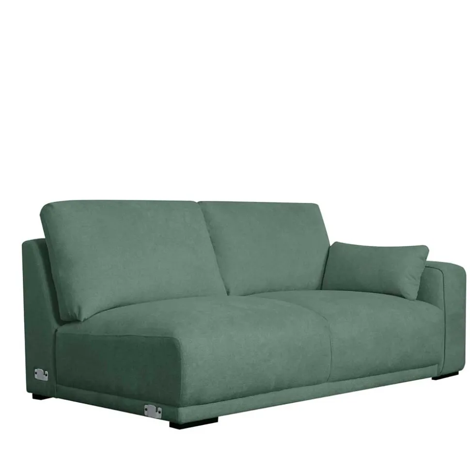Federkern Ecksofa in Grün Stoffbezug - Tree