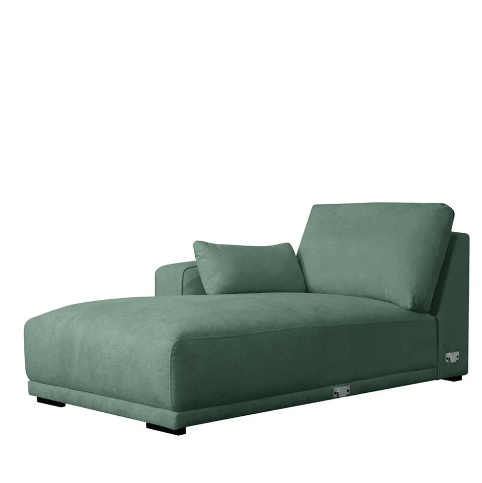 Federkern Ecksofa in Grün Stoffbezug - Tree