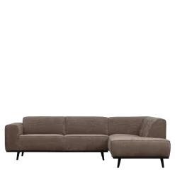 Federkern Polsterecke in Taupe Strukturstoff - Wishes