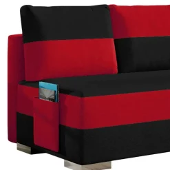 Federkern Sofabett in Schwarz und Rot - Nusret