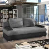 Federkern-Bettsofa in Dunkelgrau und Schwarz - Jarah