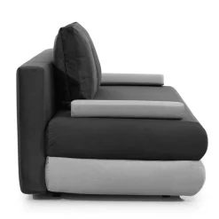 Federkern-Bettsofa in Dunkelgrau und Schwarz - Jarah