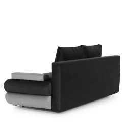 Federkern-Bettsofa in Dunkelgrau und Schwarz - Jarah