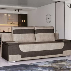 Federkern-Funktionssofa in Beige und Braun - Vallarta