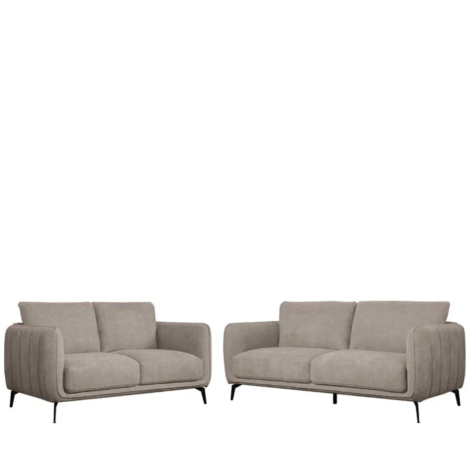 Federkernsofa in Beige Stoffbezug - Ordinia