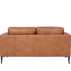 Federkernsofa in Leder Cognac Braun - Lespavo
