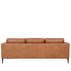 Federkernsofa in Leder Cognac Braun - Lespavo