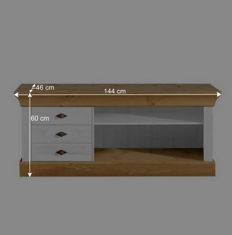 Fernseh Unterschrank Sibiuta im Landhausstil