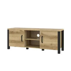 Fernseher Schrank in Eiche NB & Schwarz - Kanellas