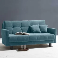 Flachgewebe Bettcouch in Petrol Blau - Vlatkura