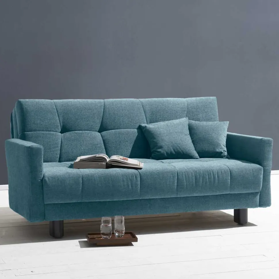 Flachgewebe Bettcouch in Petrol Blau - Vlatkura