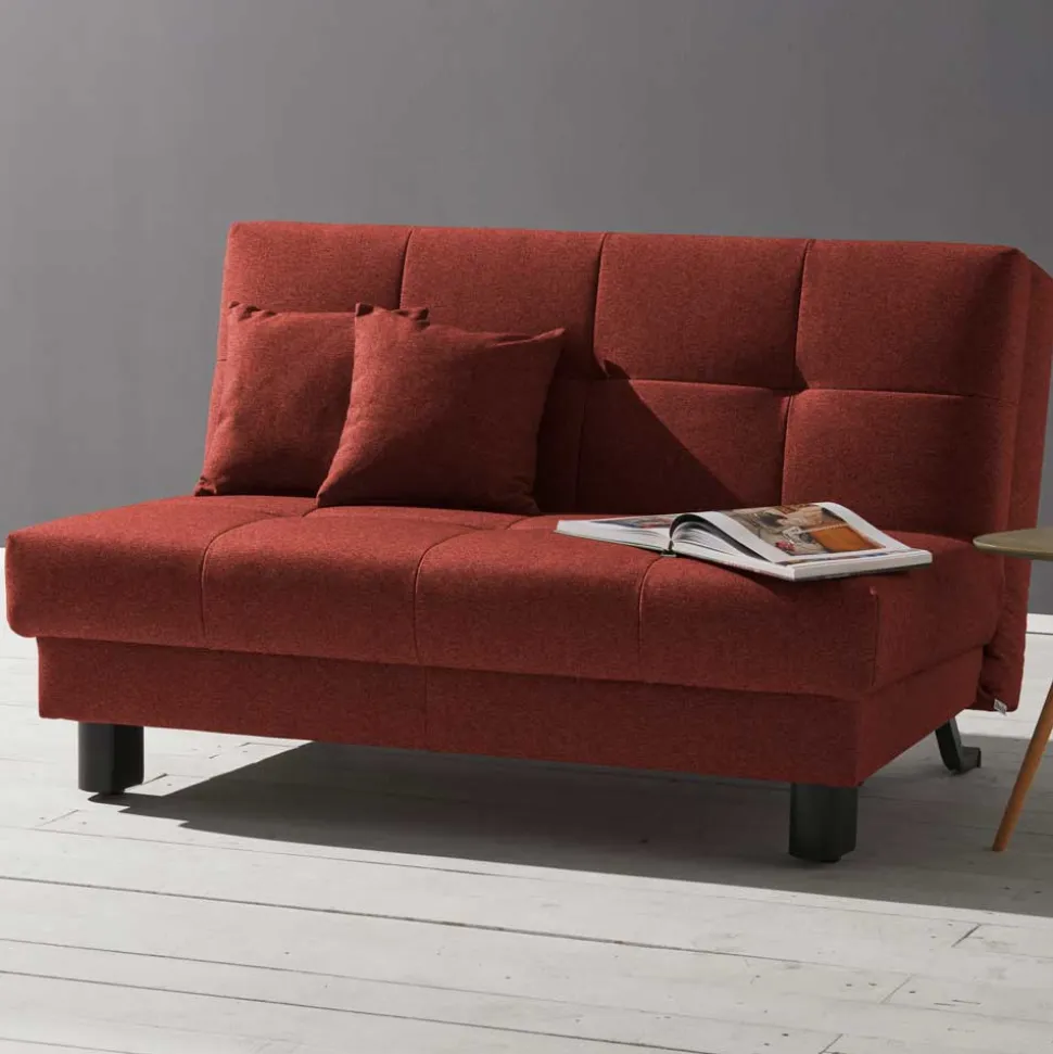 Flachgewebe Schlafsofa in Dunkelrot - Ciabeta
