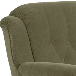 Flockstoff Couch in Dunkelgrün - Ramira
