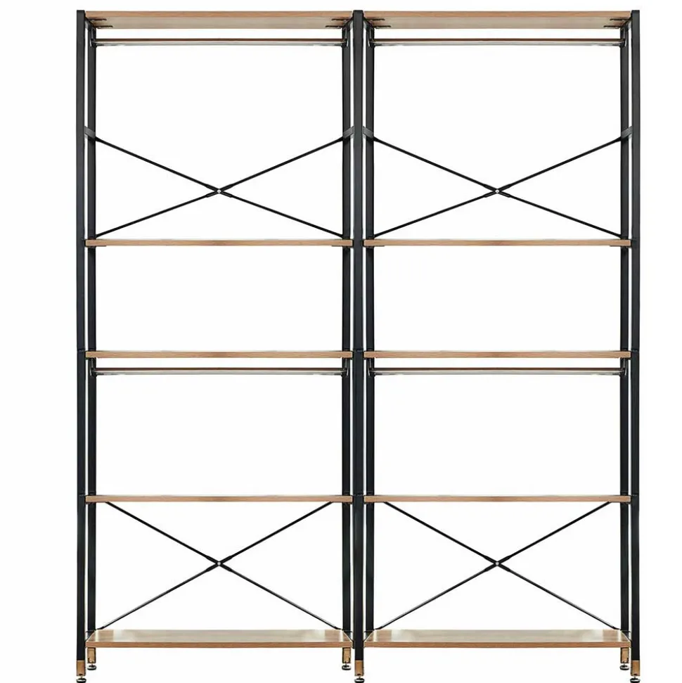 Flur Regal Garderobe in Akazie & Schwarz - Ricinga