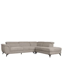 Fünfsitzer Eckcouch in Beige - Hisa