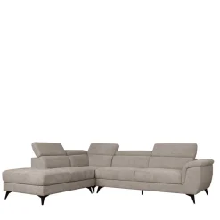 Fünfsitzer Eckcouch in Beige - Hisa