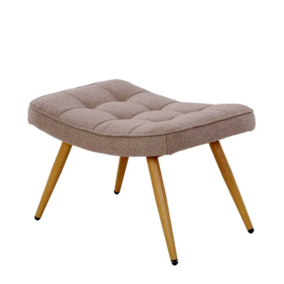 Fußhocker in Beige und Holzoptik - Trees