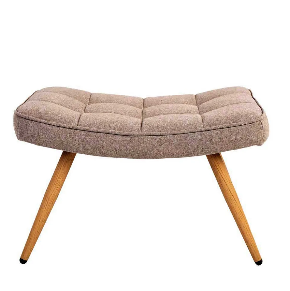 Fußhocker in Beige und Holzoptik - Trees