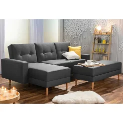 Funktionelles Ecksofa in Dunkelgrau - Kalastania (zweiteilig)