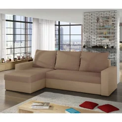 Funktionscouch in hellem und dunklem Beige - Negro
