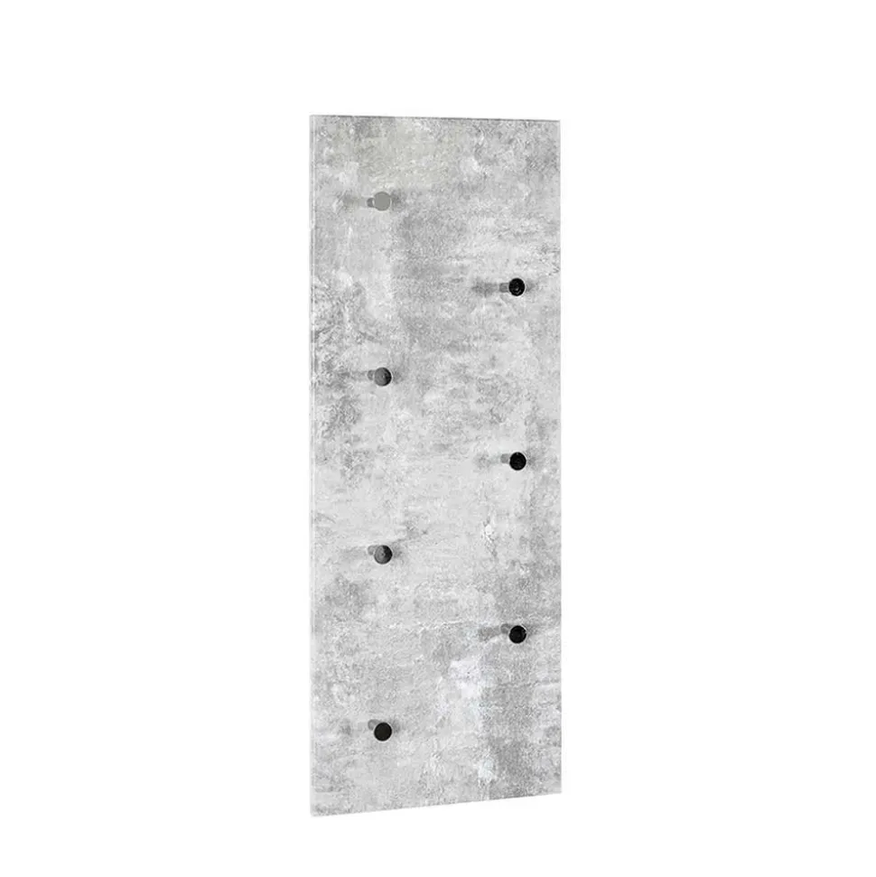 Garderobe in Beton Optik Vessina mit 7 Knopf Haken