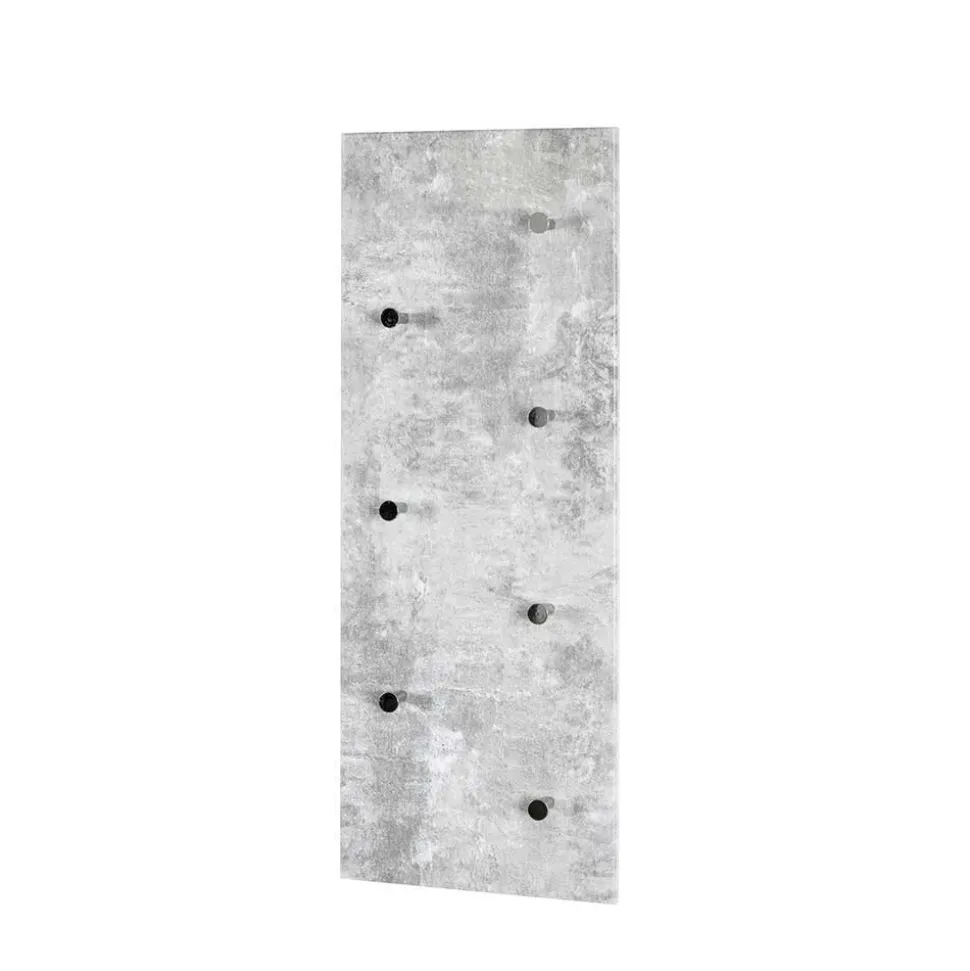 Garderobe in Beton Optik Vessina mit 7 Knopf Haken