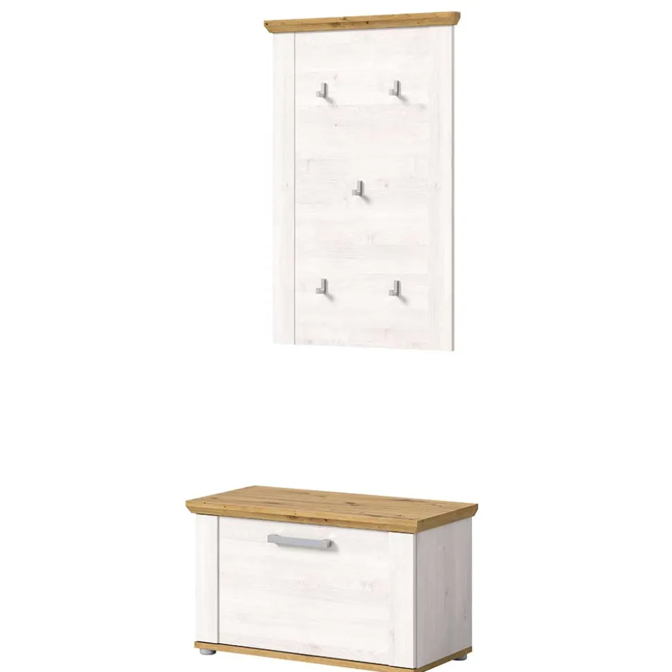 Garderobe und Schuhbank Set - Tocella (zweiteilig)
