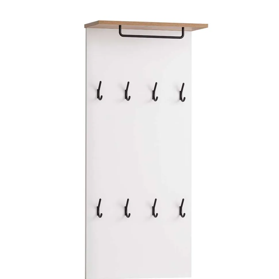 Garderobe Wandpaneel mit acht Haken & Stange - Goliat