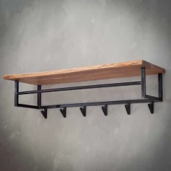 Garderobe zum Aufhängen aus Metall Schwarz - Porongo