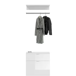 Garderoben Block mit Stange 152 cm breit - Ejulia (dreiteilig)