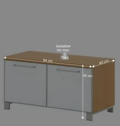Garderobenmöbel Set Wynoca in Weiß Glas beschichtet (fünfteilig)