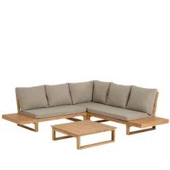 Garten Ecksofa & Tisch aus Akazie - Captino (zweiteilig)
