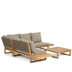 Garten Ecksofa & Tisch aus Akazie - Captino (zweiteilig)