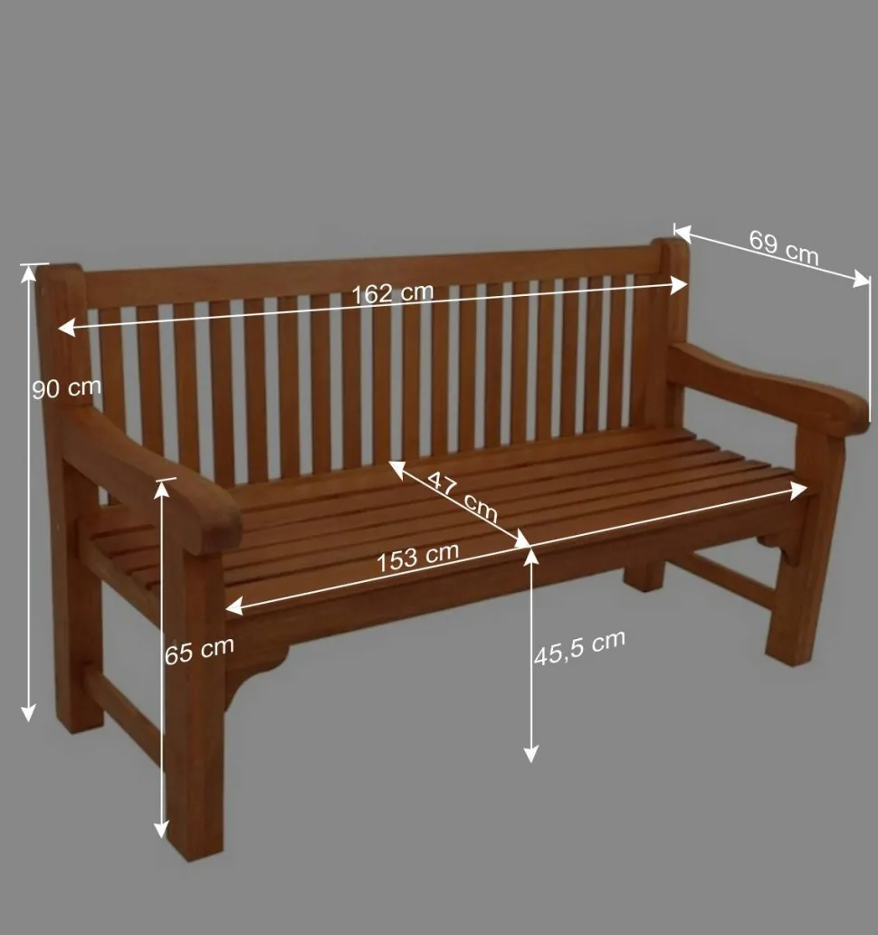 Garten Holzbank mit drei Sitzplätzen - Shanna