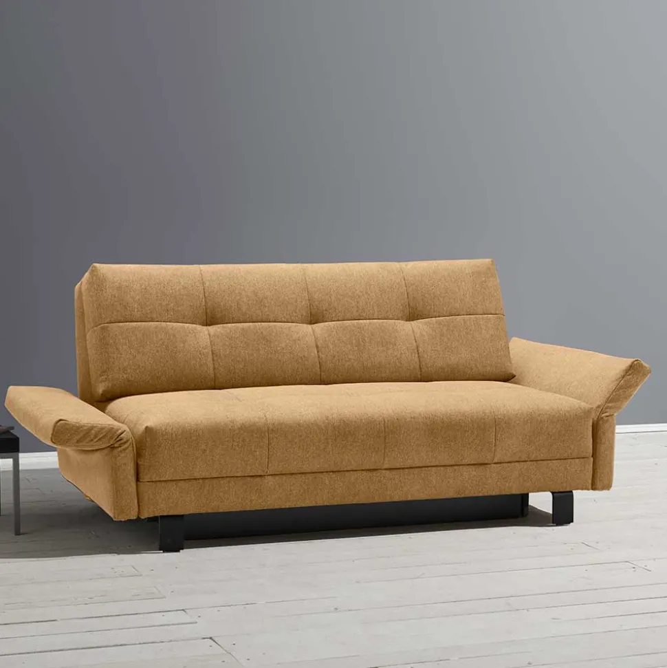 Gelbes Schlafsofa mit Bettkasten - Racana