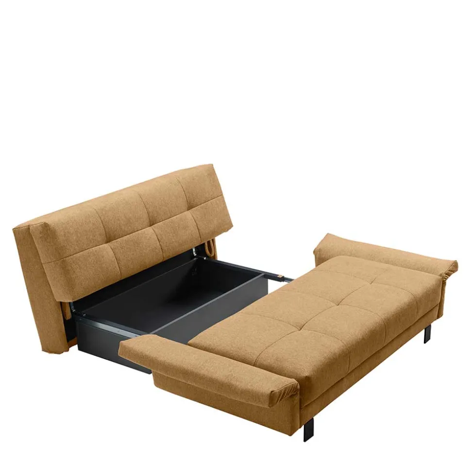 Gelbes Schlafsofa mit Bettkasten - Racana