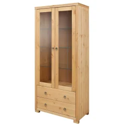 Geölte Holz Vitrine in Kiefer Natur - Vinidad