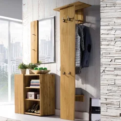 Geölte Holzgarderobe aus Eiche massiv - Avidora