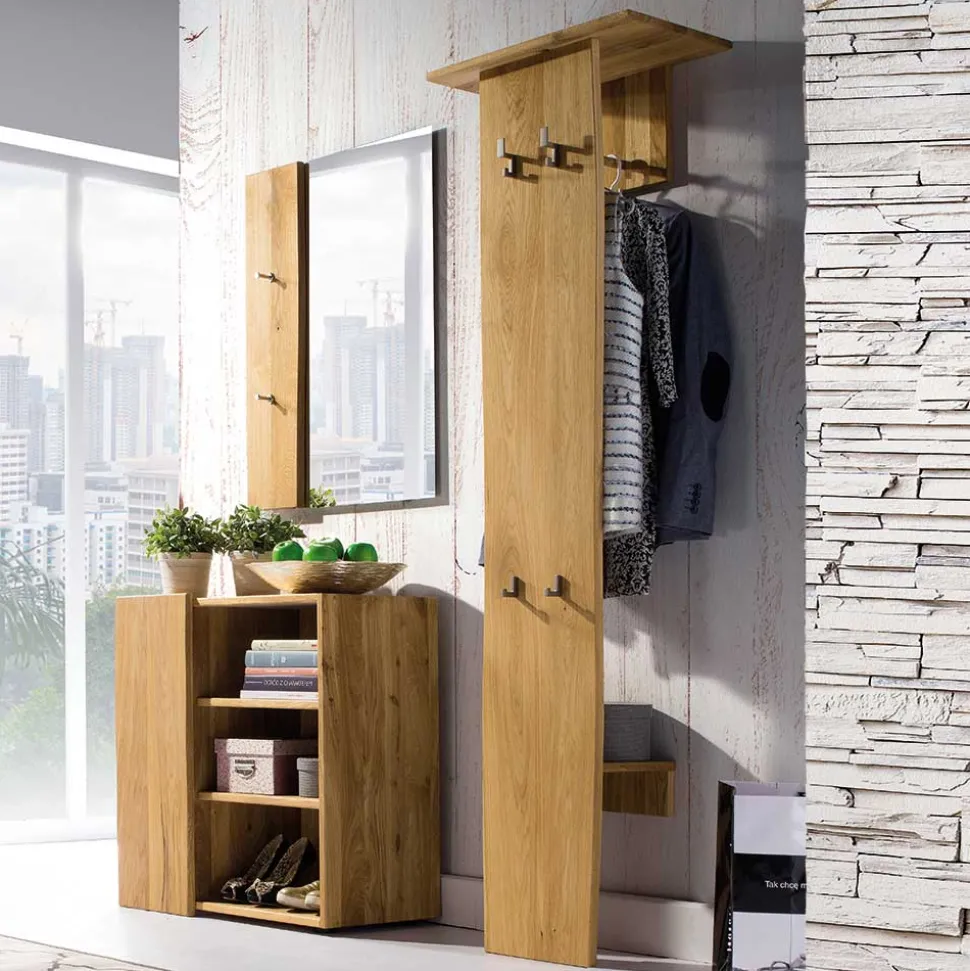 Geölte Holzgarderobe aus Eiche massiv - Avidora