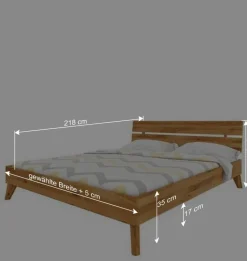 Geöltes Holzbett in 210 cm Überlänge - Eavy I