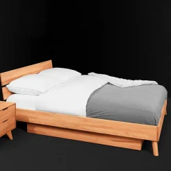 Geöltes Kernbuche Bett 210cm lang - Junola III