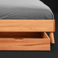 Geöltes Kernbuche Bett 210cm lang - Junola III